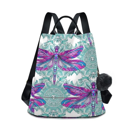 Sac à dos femme libellule violette parfait pour le voyage et les sorties en ville