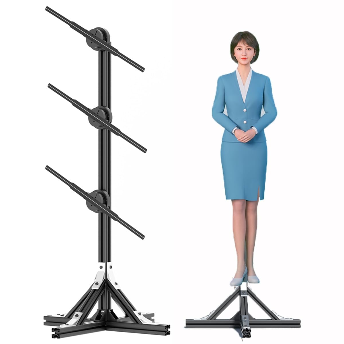 iumLeap Advertise 3D Hologram Fan,1X4 LED Hologram Projector Advertising Machine Display Animation Video Projector,50CM 2-Fan Blades