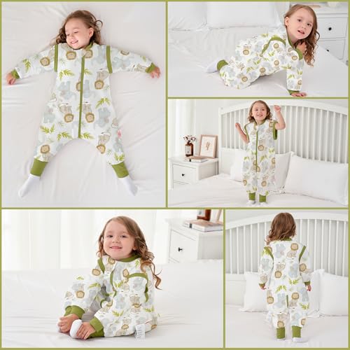 Image of LAT Winter Baby Sleep Bag with Feet,3-way zip Wearable Blanket with Removable Sleeves,Warm Sack for Toddler 2.5 TOG