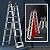 OSKOPWRC Telescoping Extender Ladder, 15.4FT/16.4FT 330LBS Max Load Stainless Steel Folding Telescoping Ladder with Locking Mechanism for Home or RV Outdoor Foldable 16.4 FT