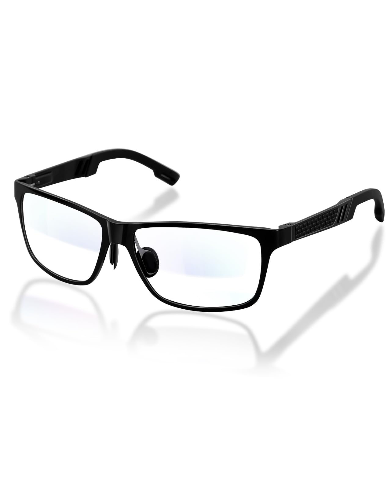 FIMOSON Blue Light Blocking Glasses Men Computer Gaming Glasses Lightweight Al-Mg Metal Anti Eyestrain UV400 Clear Lens Eye Protection
