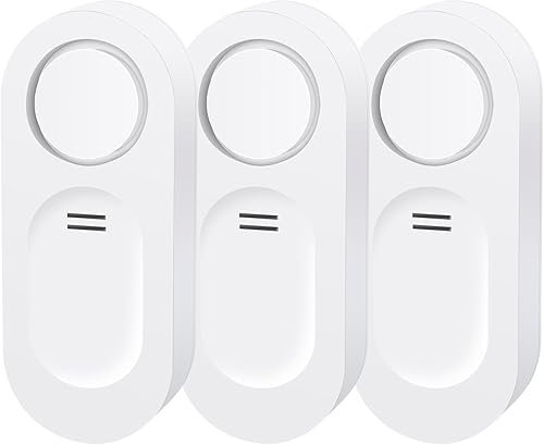 Detector de alarma de agua, paquete de 2 unidades, alarma sensible de fugas y goteo, alarma fuerte de 120 dB para baño, cocina, sótano, lavandería,