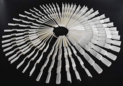 1 Set 150 Tips Nail Polish Color Display Nail Color Display Sticks Plastic Nail Tips with Metal Split Ring Holder(White) image 4