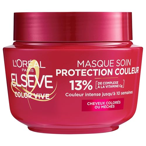 L’ORÉAL PARIS - Masque Protection Couleur - Cheveux Colorés ou Méchés - Pivoine et Filtre UV - Elseve Color-Vive - 310 ml