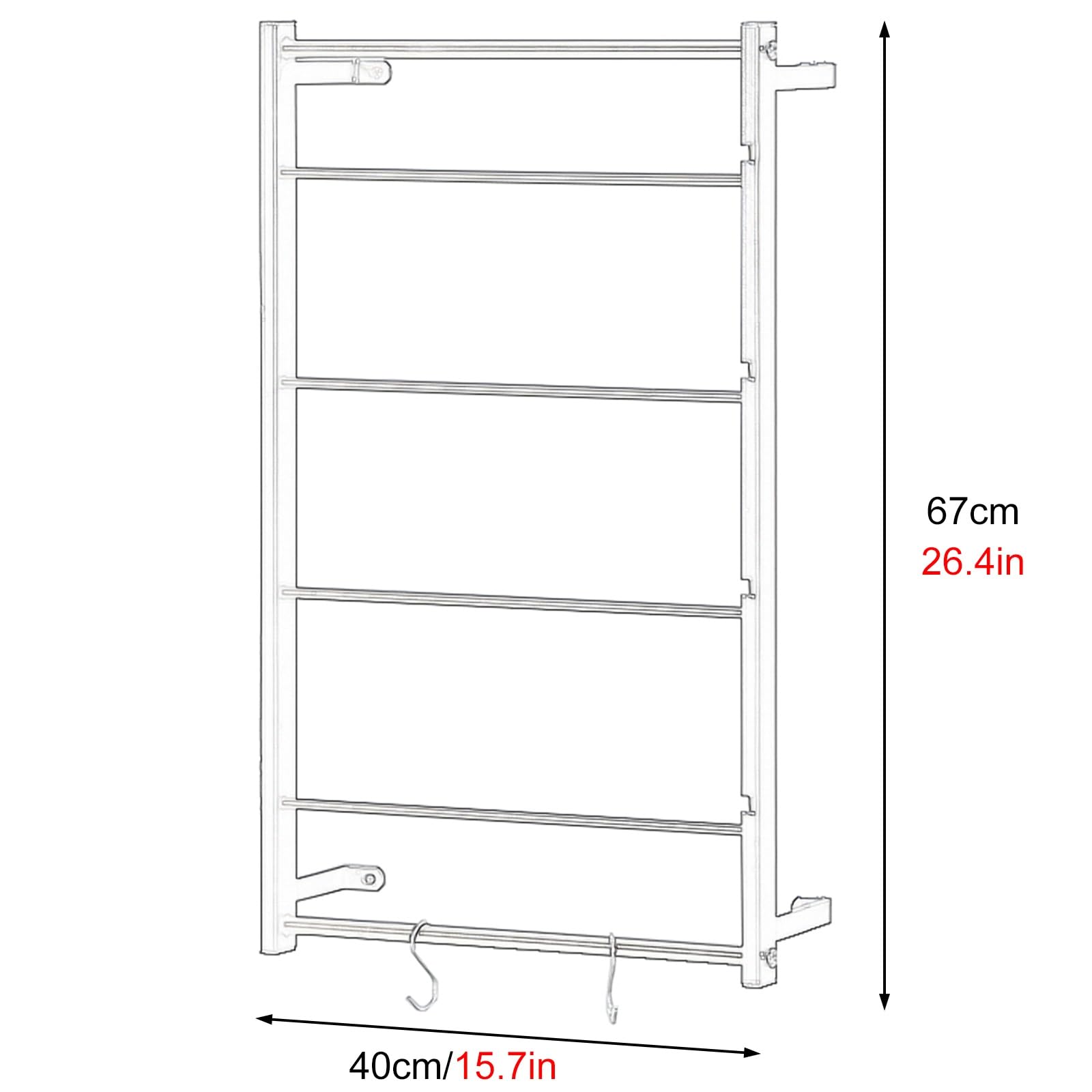 Schleifenband Halter Wandmontiertes Farbbandregal für Schlafzimmer, Bastelräume und Konditoreien, tragbares Metallspulenregal mit abnehmbarer horizontaler Halterung, 1/2/4/5 stufiges Edelstahl-Stangen