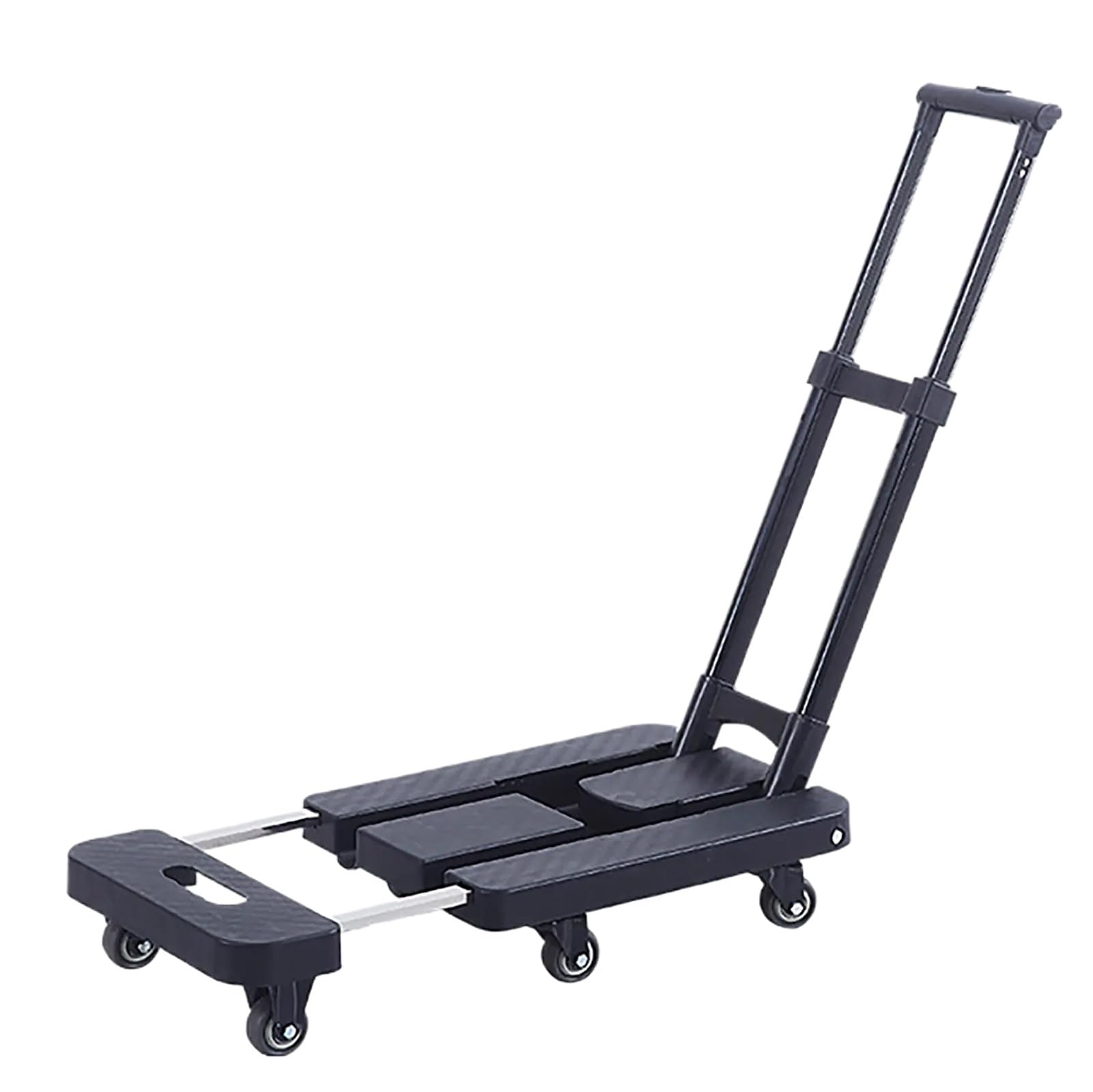 LKLNKVL Handcart, With 6 PU Wheels, Retractable Chassis, Suitable for Stalls, Camping, Shopping, Moving(Black)