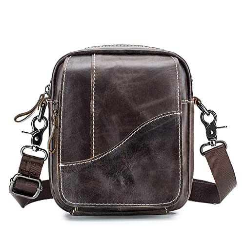 Leather Laptop Messenger Bag Men - Shoulder Crossbody Briefcase for Work School College
