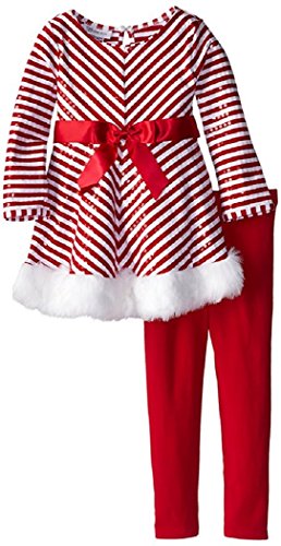 Bonnie Baby Baby-Girls Spangled Plaid Santa Playwear Set