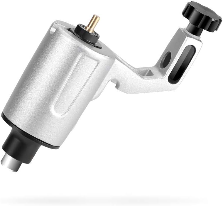 1 Tattoo Machine,Professional Bishop Style Rotary Tattoo Machine Permanent Makeup Tattoo Machine Supply Wholesale (Not Included Grip),Silver