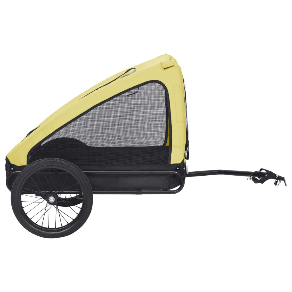 Homgoday Przyczepa rowerowa dla zwierząt żółta i czarna, wyposażenie wózka dla psa, wózek rowerowy wózek rowerowy, wózek dla psa, transporter rowerowy dla psa