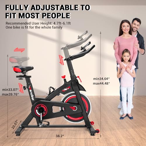 Image of Exercise Bike, WENOKER Stationary Bike for Home, Indoor Bike with Silent Belt Drive, Heavy Flywheel, Comfortable Seat Cushion and Upgraded Digital Display