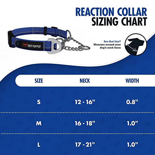 Tuff Pupper Martingale Collar For Dogs | Gentle Nylon & Steel Chain Limited Cinch Design Is Perfect For Training | Dual Leash Attachment Points | Durable Quick Release Buckle | Sizing For All Breeds #TOP1