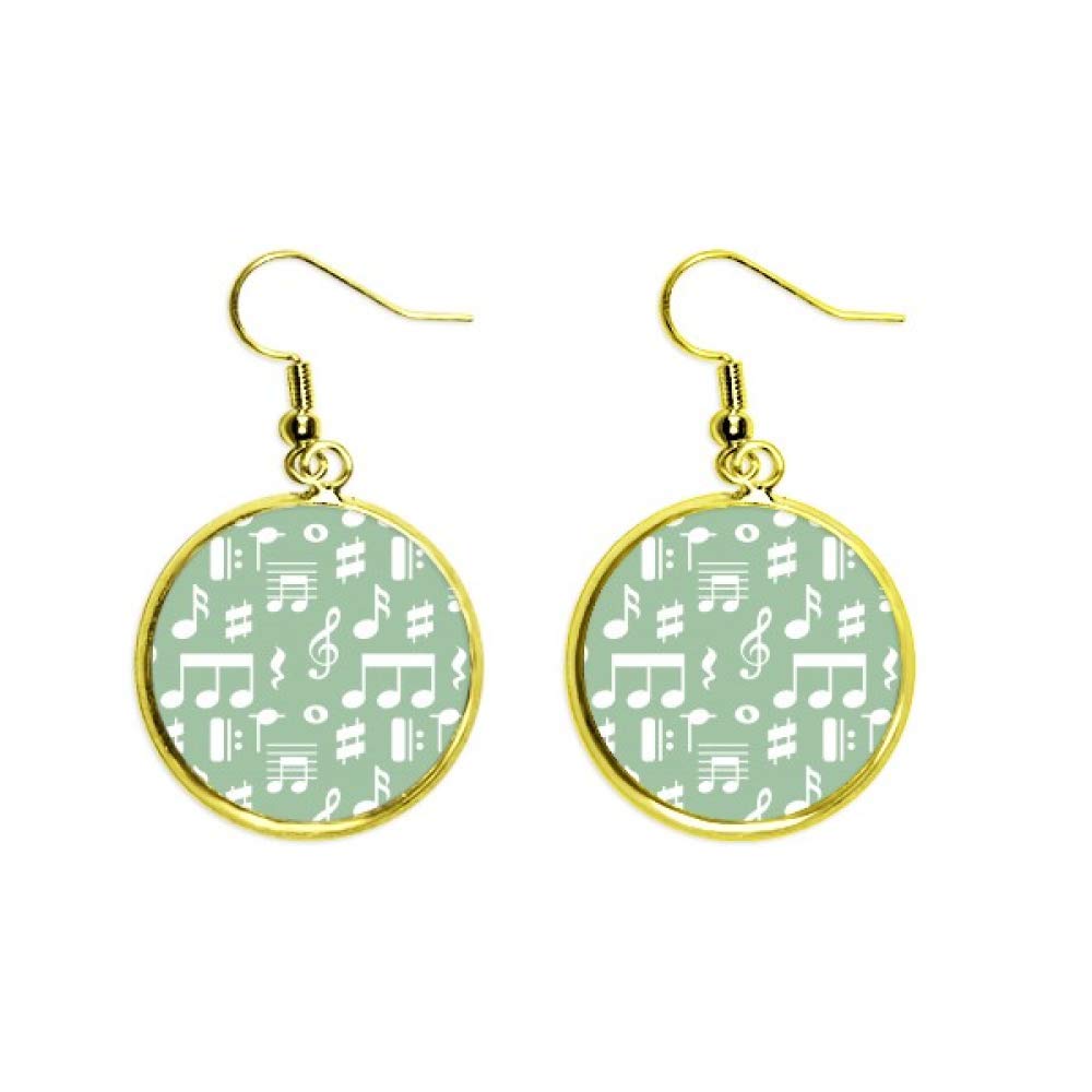 Pendientes de notas musicales verde y gota dorada el regalo ideal para músicos 2