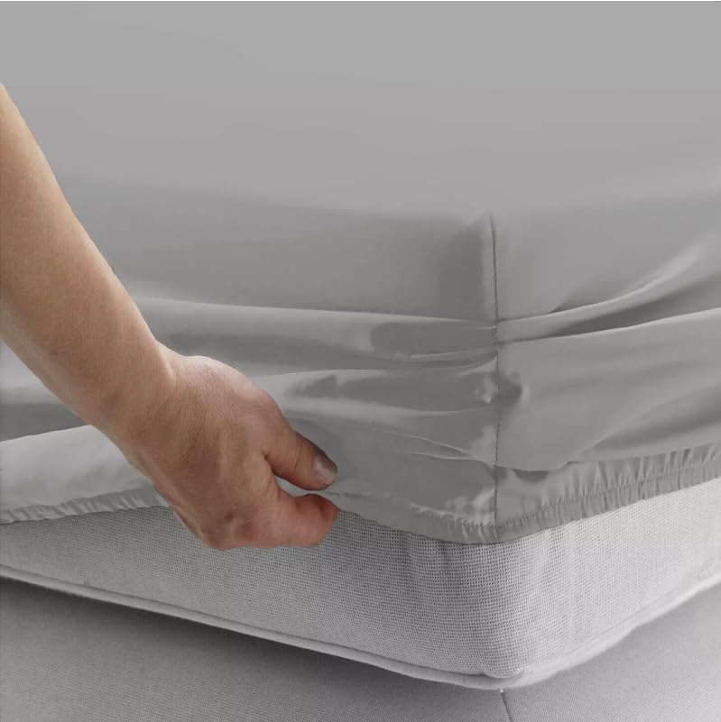 Premium Fitted Sheet with Extra Deep 40 cm Pocket, Brushed Microfibre, Ultrasoft Hypoallergenic, Fade Resistant (Grey, King) โ image 1