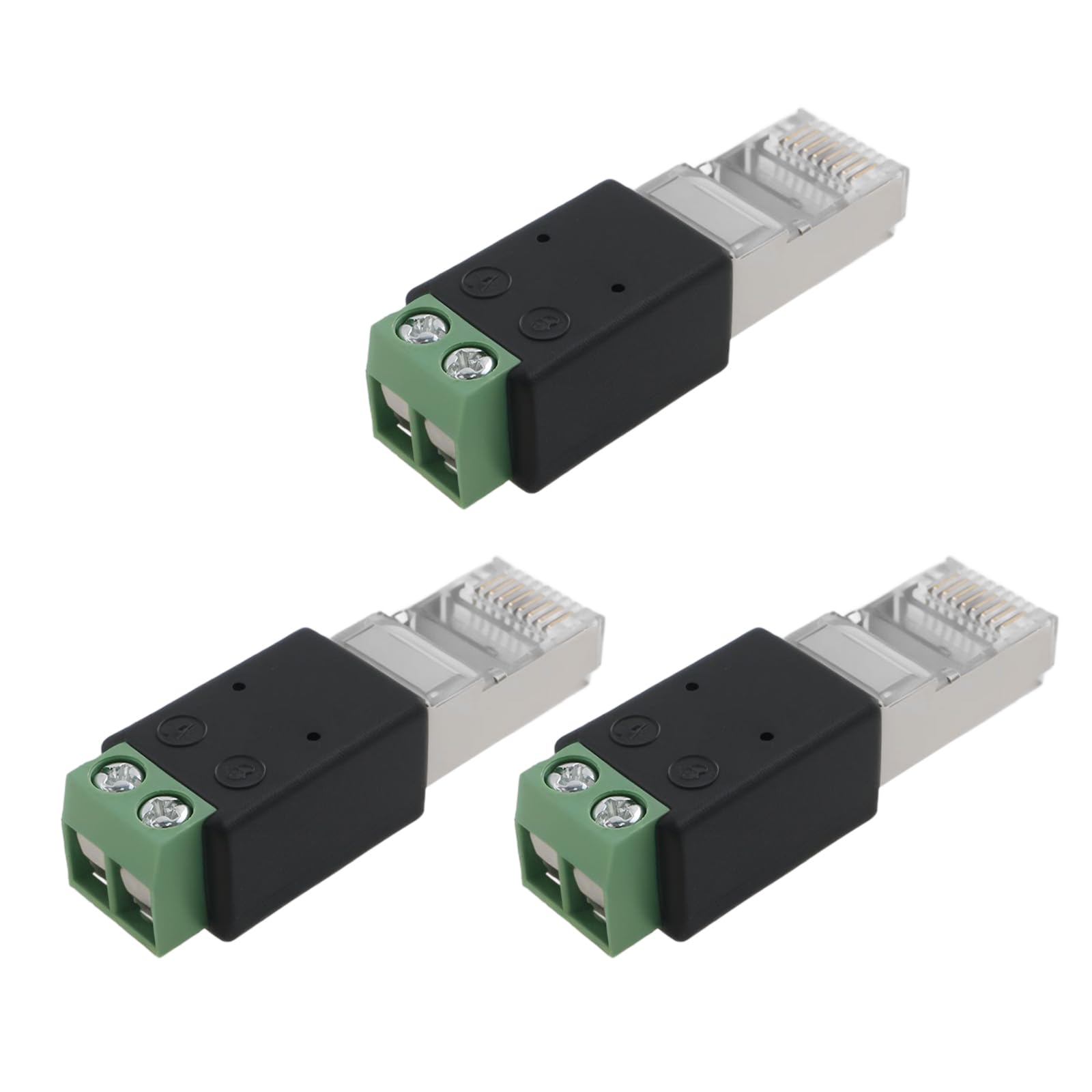 Adattatore Da RJ45 Maschio A Morsettiera A 2 Pin Per Telecamere DVR E Impianti CCTV - copertina