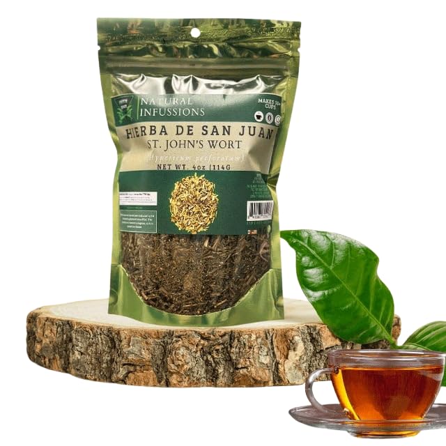 GREEN ROYALTY Te Herbal Hierba de San Juan 4 onzas, té de hierbas (té de flores de hierba de San Juan), bolsa resellable, 100% té fresco natural