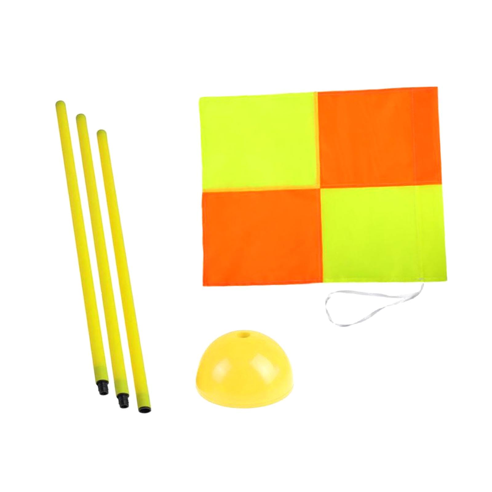 rockible Soccer Corner Flag Soccer Poles Multifunctional Playing Field Equipment for Sport Match for Soccer Sports Outdoor Football, 3pcsPoles YellowBase