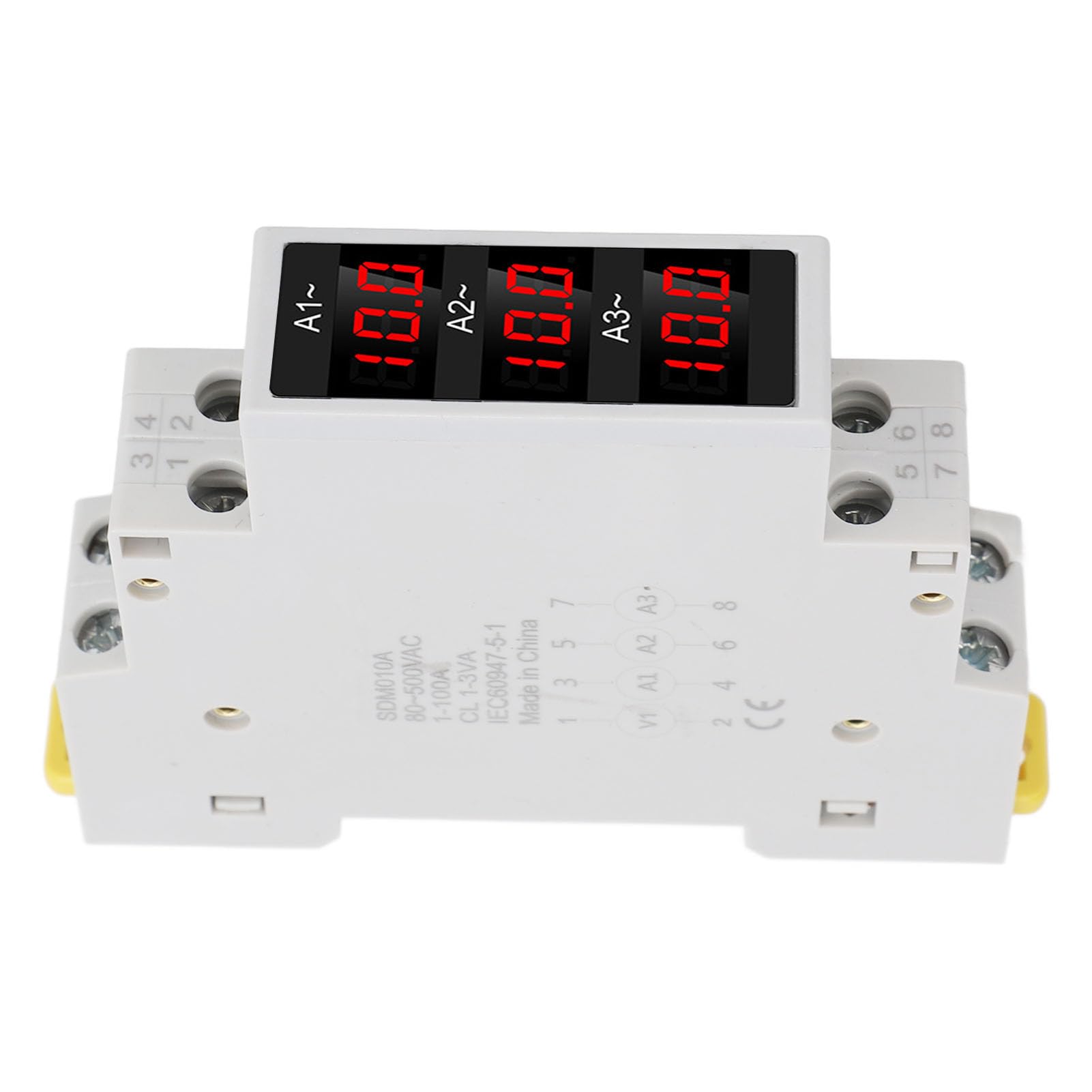 Amperímetro Digital Trifásico 80-500V 1-100A con 3 Sensores Pantalla LED Mini Indicador CA para Medición Precisa de Potencia