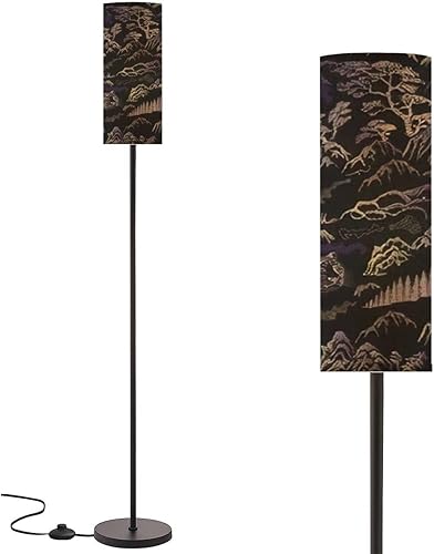Lámparas de pie bohemias, bocetos dibujados a mano, tinta japonesa china natural, lámpara de pie minimalista, lámpara de poste de metal con pantalla