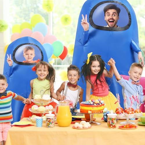 Disfraz inflable de astronauta para adultos y niños miniatura 4