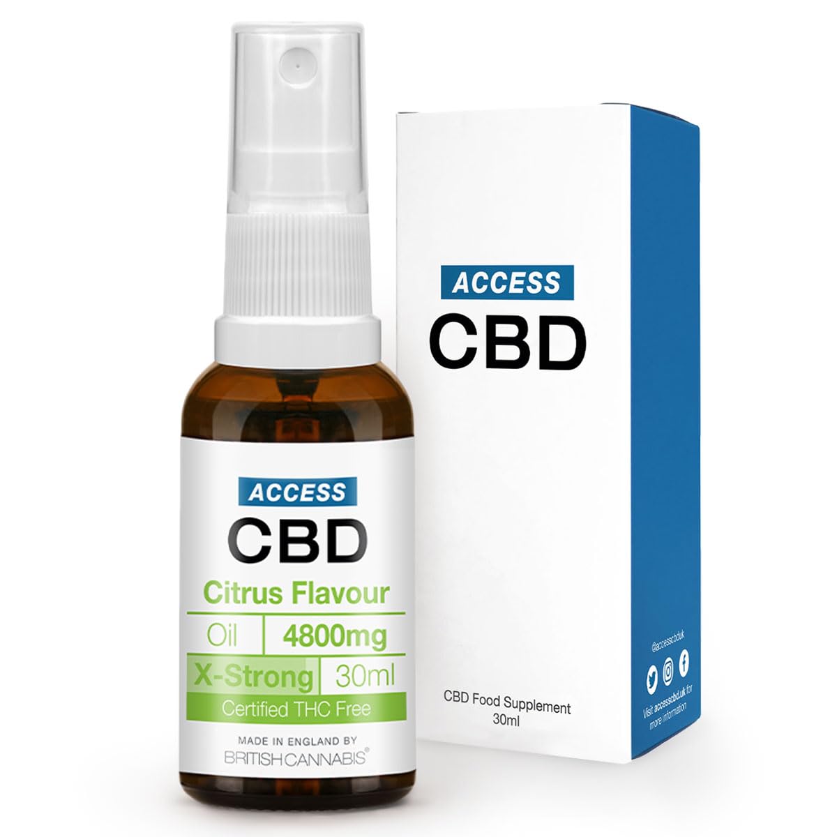 Citrus CBD Oil 4800mg | Wellness Support | Daily Use | THC-Free | Extra Strong Strength CBD Spray | Natural Citrus Flavour | 30ml
