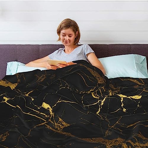 Couverture pelucheuse réversible noire dorée chaude - 7