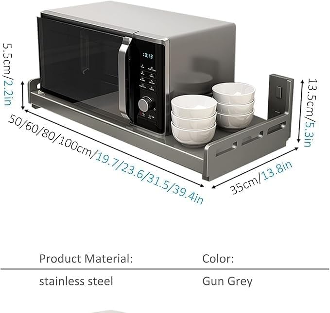 Support mural micro-ondes 50 cm fixe pour une cuisine moderne - 2