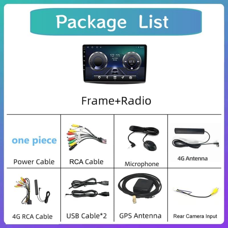 Radio samochodowe z systemem Android 15 z podwójnym DIN, pasuje do ekranu dotykowego 9 cali do Alfa Romeo MiTo 955 2008 z Wi-Fi, Carplay/Android Auto nawigacją GPS i Bluetooth, 4 Core WiFi 2G +