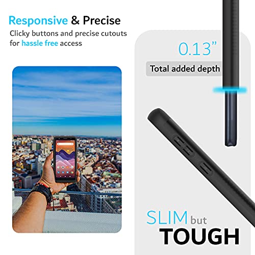 Tudia Dualshield Designed For Zte Avid 579 Phone Case Z5156Cc / Blade A3 Joy Case, [Merge] Shockproof Military Grade Drop Protection Dual Layer Slim Protective Case - Matte Black #TOP3