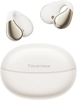 TRUEFREE B1 Open Ear Wireless Earbuds,Clip on Bluetooth 5.4 Headphones with Dynamic Bass, 4 Mics for Clear Calls, Dual Connection, Lightweight & Secure Fit, Ideal for Sports & Workouts, APP Control