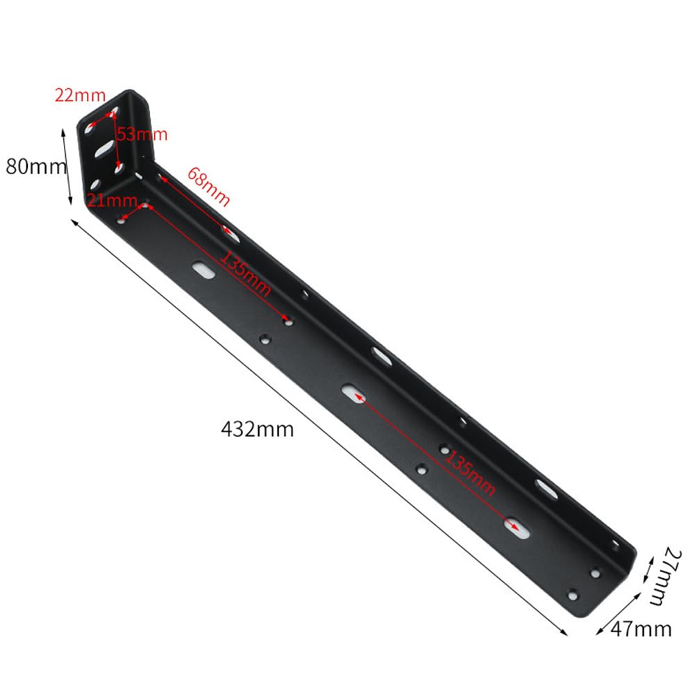 2 Piezas Escuadras para Estanterias Acero Inoxidable Soportes para Estantes Pesados Escuadras Metalicas Negro Soporte de Esquina Forma de L Montaje en Pared para Hogar Oficina 450mm
