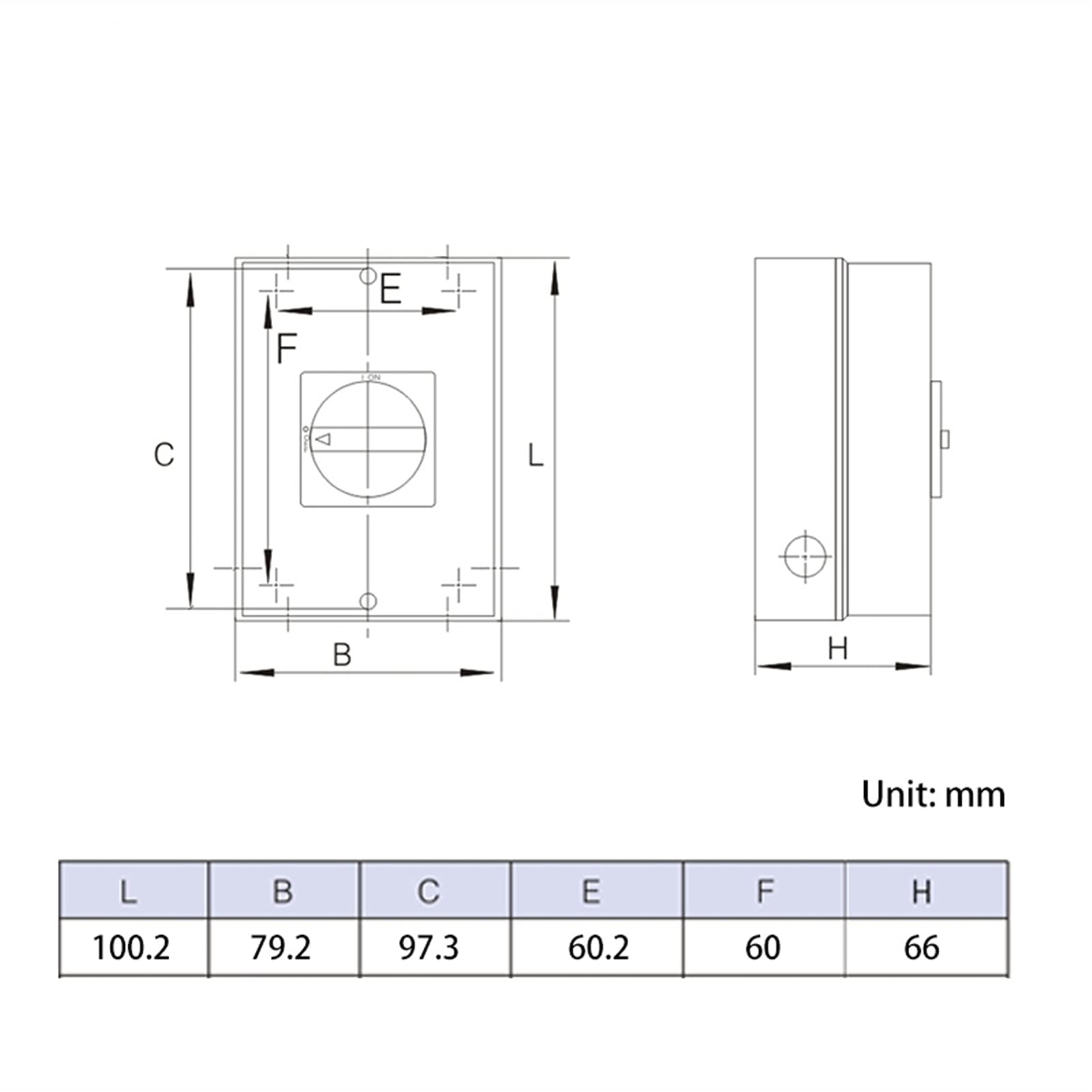 Interrupteur isolateur de verrouillage fixe rotatif avec boîtier étanche 32 A 690 V 3 phases 2 positions Marche/Arrêt