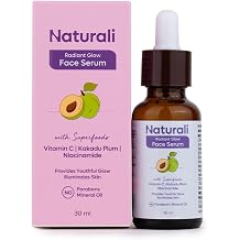 Naturali Radiant Glow Face Serum With Kakadu Plum, Vitamin C & Niacinamide Illuminates Skin Offers Youthful Glow Paraben & Mineral Oil Free 30ml Transparent