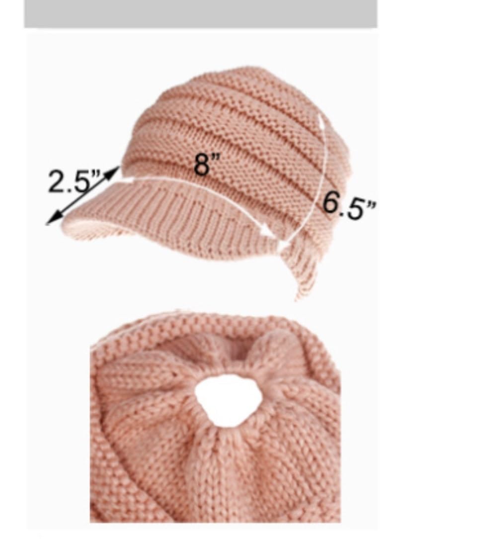 Wintermütze Für Kälte Warme, Übergroße, Grobe, Weiche, Gerippte Slouchy-Strickmütze Mit Visierkrempe Mütze Warme
