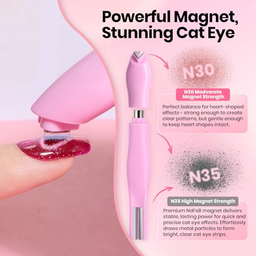 Image of Beetles Cat Eye Magnet for Nails - 3 in 1 Nail Magnet for Cat Eye Gel Nail Polish Heart /French /Stripe /Glass Bead /Side Light /Wide Light Effect Magnetic Nails Art Tools Home DIY Salon Manicure Design