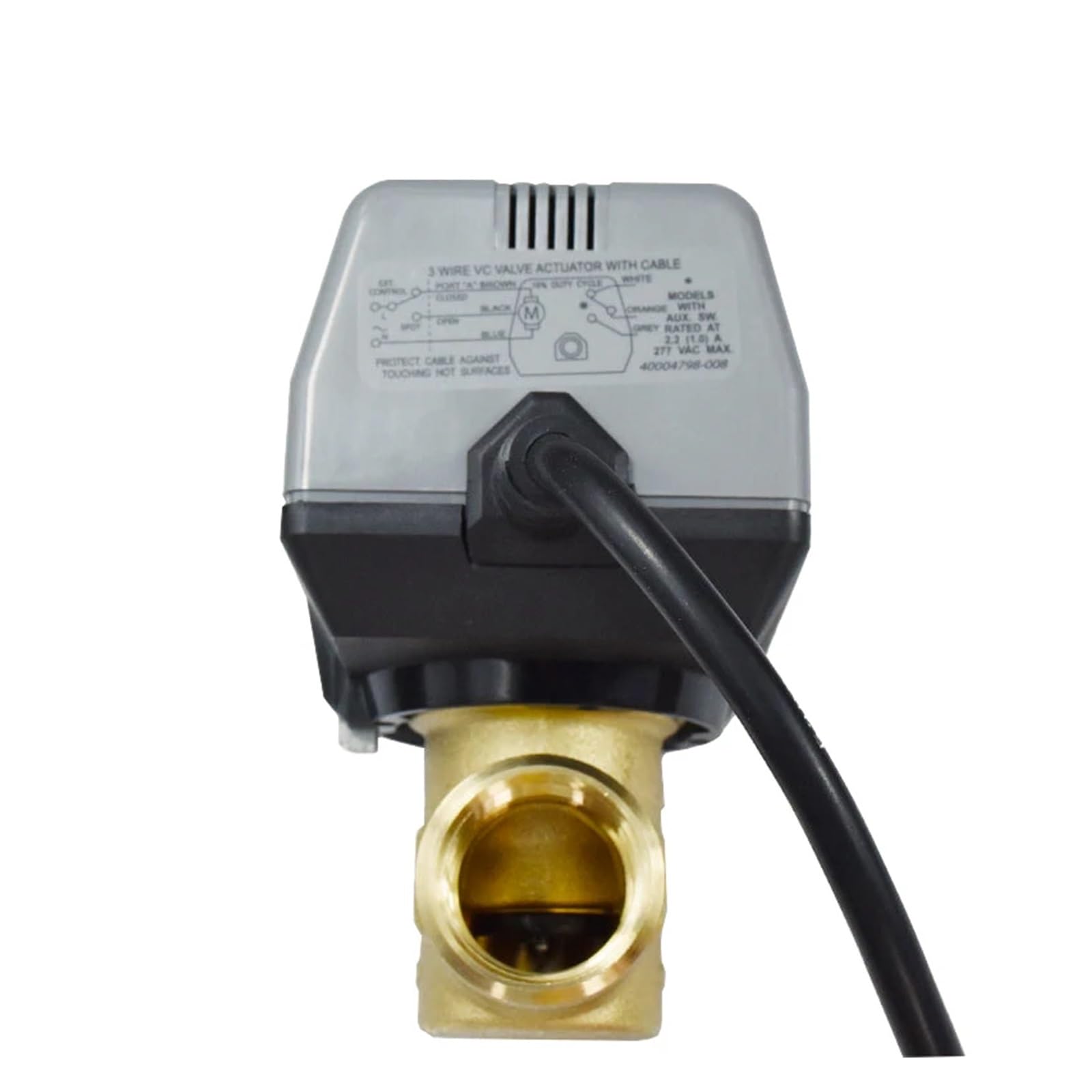 Mosiężny dwudrożny zawór odcinający z napędem silnikowym VC6013 do wentylatorów klimakonwektorowych, 220 V, 1/2'' 3/4'' 1''(3/4")