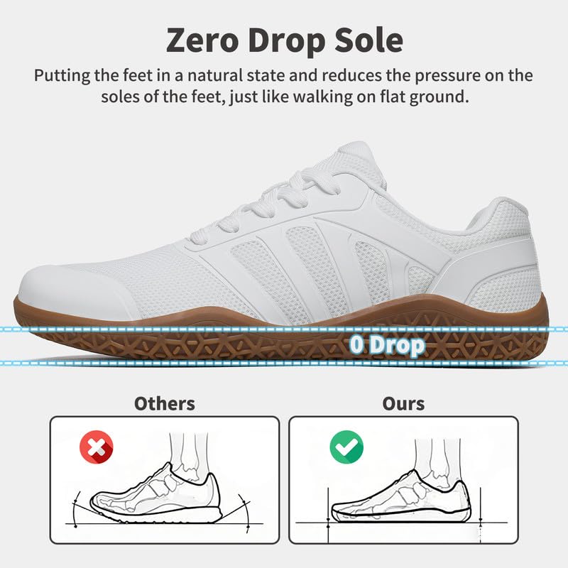 Image of ziitop Barefoot Shoes Men Sneakers Casual Wide Toe Box Running Footwear Zero Drop Tennis Minimalist Walking Grounding Shoes for Gym Workout Weightlifting Hiking Cross Training Trail Climbing