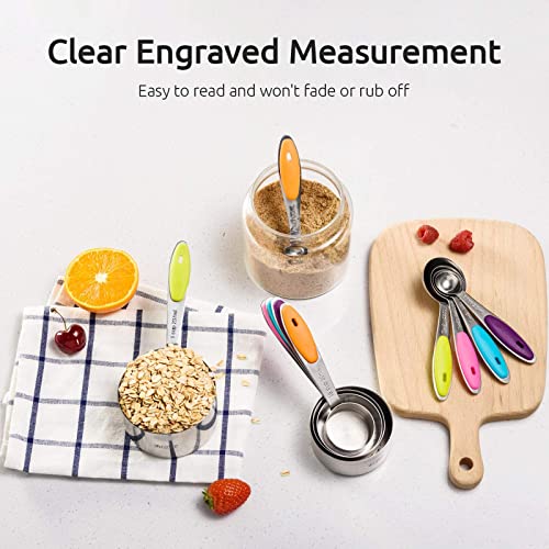 U-Taste Multicolor 18/8 Stainless Steel 10 Piece Measuring Cups And Spoons Set Black And Aqua Sky 500ºf Heat Resistant Macaron Silicone Baking Mat #TOP7