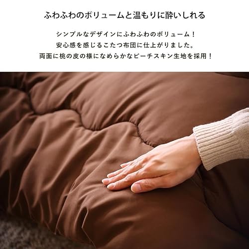 三栄コーポレーション こたつ布団 こたつ掛け布団 長方形 185×235cm ピーチスキン 洗える ウォッシャブル 抗菌 防臭 シンプル 無地 北欧調 おしゃれ チャコールグレー