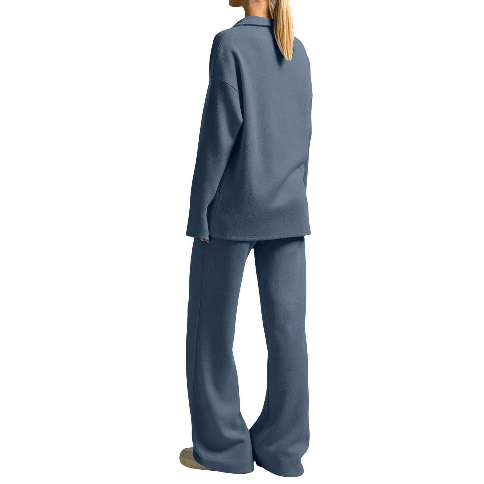 Completi Donna Eleganti 2 Pezzi Completi Sportiva Manica Lunga Scollo a V Tuta Da Ginnastica Completo Palestra Elegante Set Top E Pantaloni a Gamba Larga Tute Per Jogging Yoga Fitness Da Casa Autunno