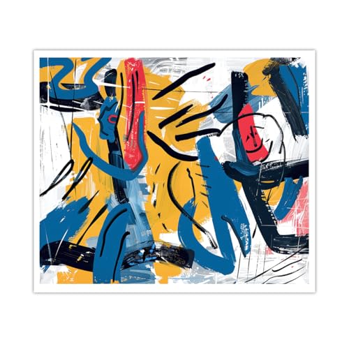 OSHIONARTE Pósters de arte mural expresionista abstracto coloridos grafitis modernos carteles de arte lineal para adolescentes decoración de pared de sala de juegos 30x40cm Sin marco