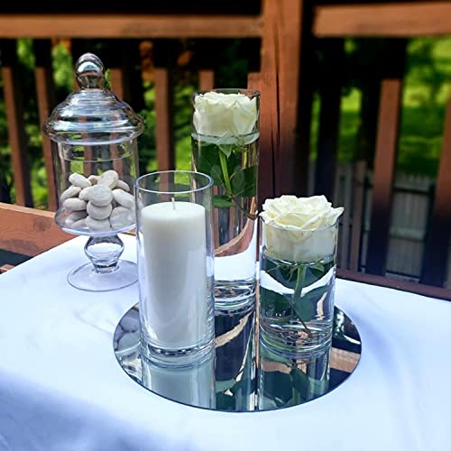 Tall Glass Cylinder Clear Vases For Centerpieces Candle Holders Hurricane Table Flowers Wedding Home Decoration Party Event Floating Decor Formal Dinners Vintage Garden(8 Inch-12 Pack) #TOP4