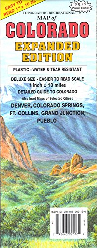 Topographical Recreational Map of Colorado, Expanded Edition