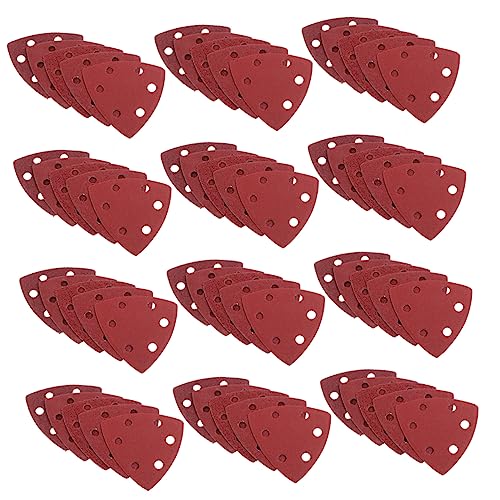 MUCKLILY 100pcs Triangle Litter Box Sand Discs Pads Abrasive Multi Drill Rotary Tool Polishing Supply Aluminum Oxide