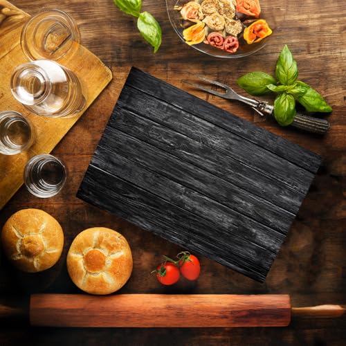 Tabla de Cortar de Vidrio Templado con Grano de Madera y Diseño Mármol para Cocina, Negro, 40,6 x 30,5 x 1,3 cm, Ideal como Regalo para Mamá o Esposa miniatura 2