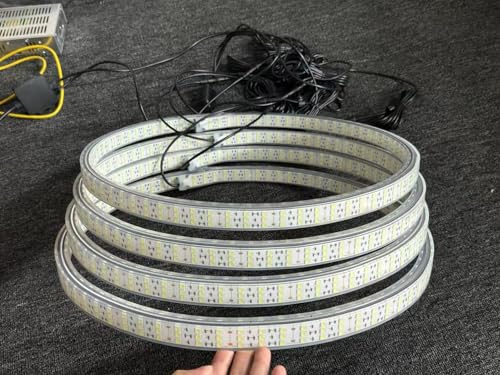 6 Rolls 17.5” Double Sided Triple Row Wheel Lights IP68 Waterproof Bluetooth with Cree LED Chips Brightness Off - Road Vehicles Car Truck Stunning Strobe, Flash & Breath Effects