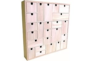 Unfinished Wood Advent Calendar Geometric for DIY Decoration