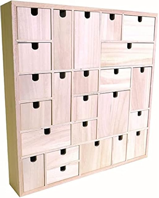 Artemio Wooden advent calendar to decorate Geometric, Wood, 40 x 6.5 x 40 cm