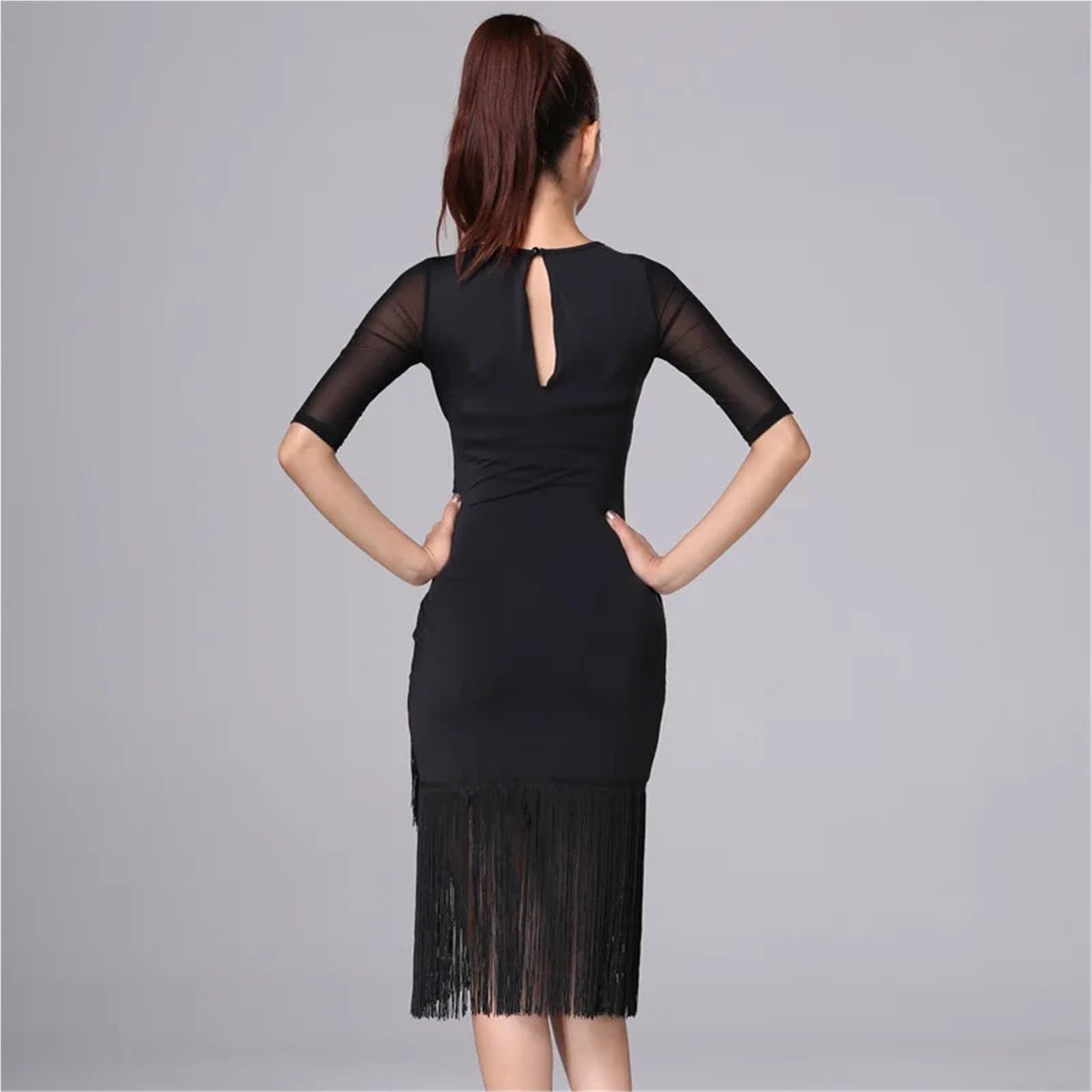 Latin-Tanzkleid mit Fransen Lateinisches Tanzkleid mit Quaste, einteilig, for Damen, Ballsaal, Tango, Cha, Rumba für Aufführung