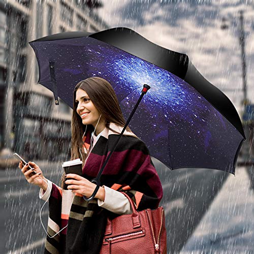 image for Owen Kyne Windproof Double Layer Folding Inverted Umbrella, Self Stand